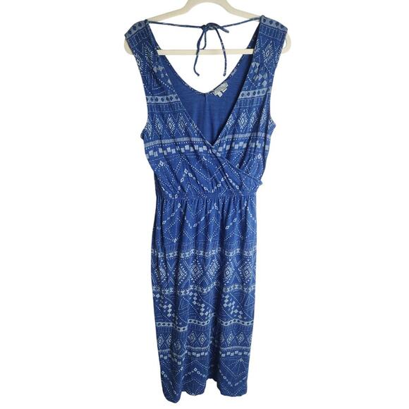 Fatface printed Midi Dress us sz 10 cotton eco natural beachy boho vacation - Picture 1 of 8
